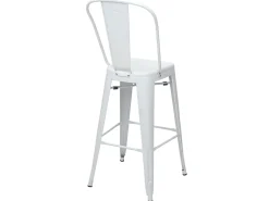 Taburete de bar metálico MCW-A73, blanco
