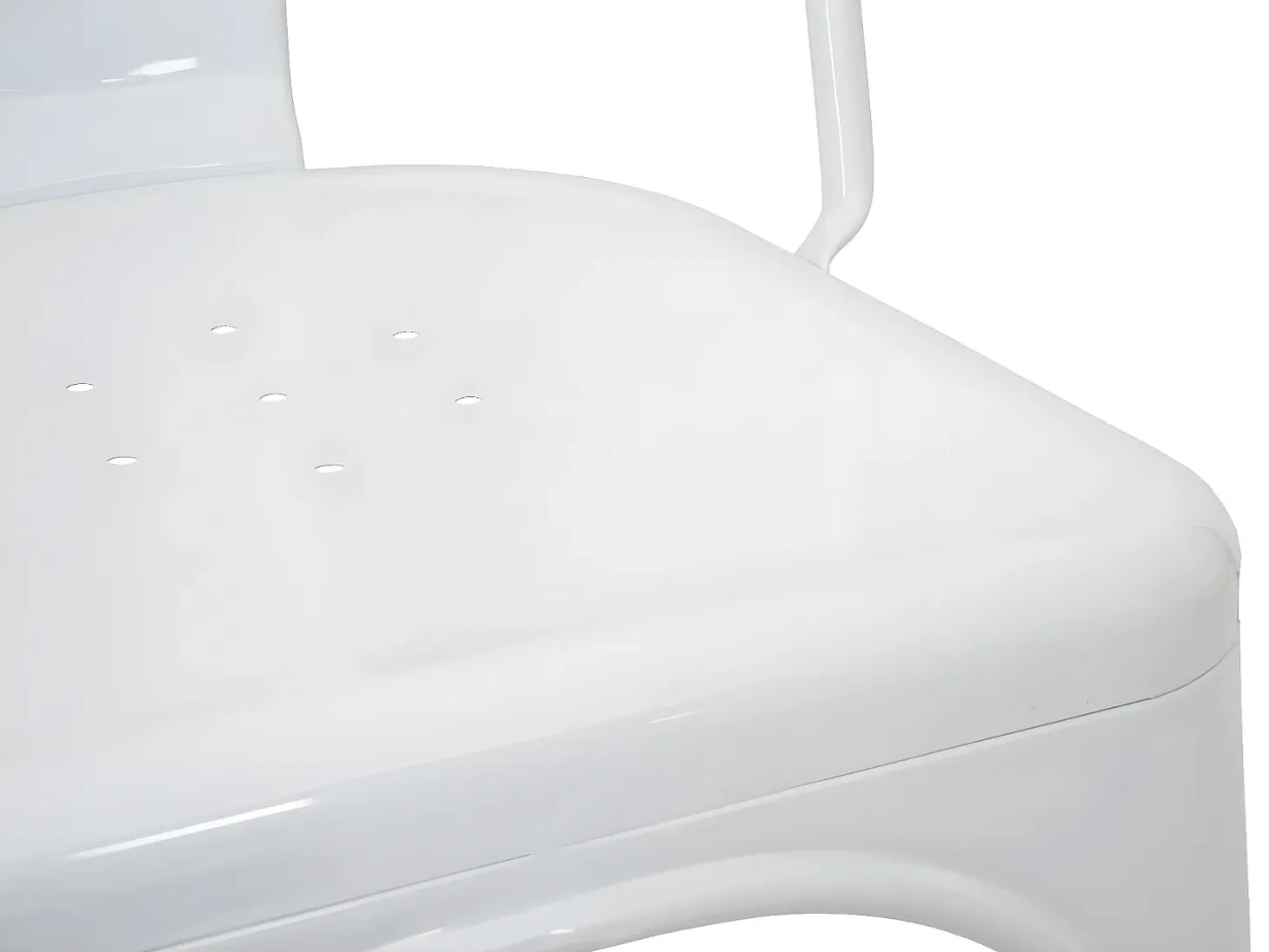 Taburete de bar metálico MCW-A73, blanco