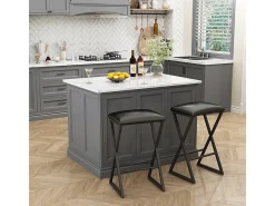 Taburete de bar set de 2 negro 40x34x64 vault