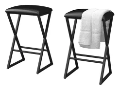 Taburete de bar set de 2 negro 40x34x64 vault