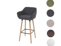 Taburete de bar Vaasa T381, textil, gris
