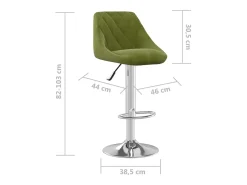 Taburete de cocina 2 unidades de terciopelo verde claro