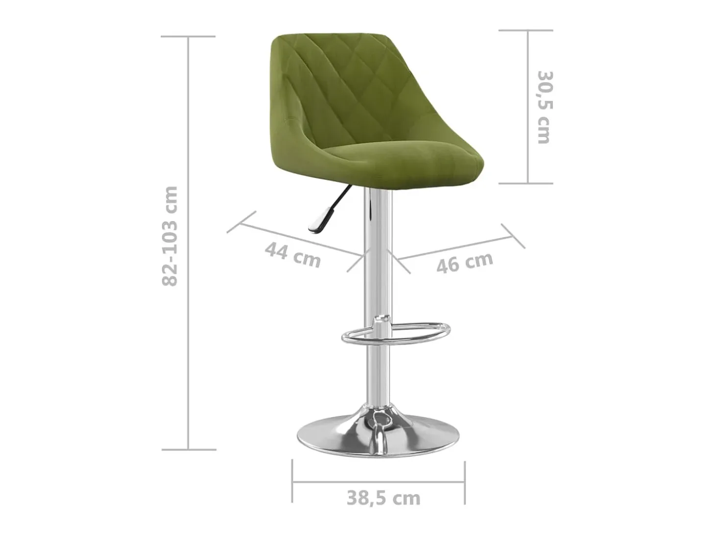 Taburete de cocina 2 unidades de terciopelo verde claro