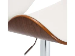 Taburete de cocina cuero sintético blanco