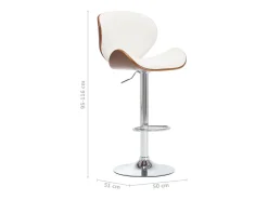 Taburete de cocina cuero sintético blanco