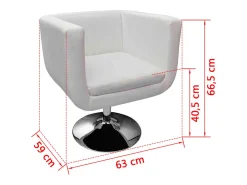 Taburete de cocina cuero sintético blanco