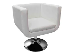 Taburete de cocina cuero sintético blanco