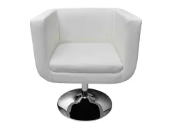 Taburete de cocina cuero sintético blanco