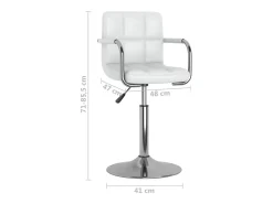 Taburete de cocina cuero sintético blanco