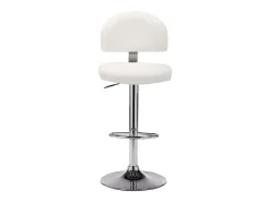 Taburete de cocina cuero sintético blanco