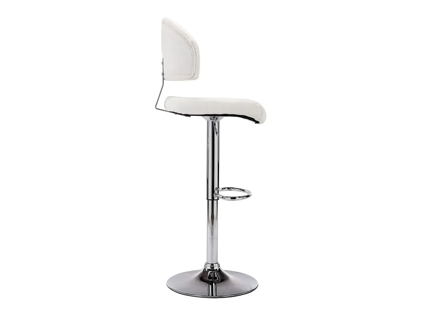 Taburete de cocina cuero sintético blanco