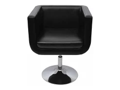 Taburete de cocina cuero sintético negro