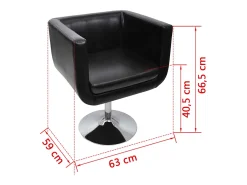 Taburete de cocina cuero sintético negro