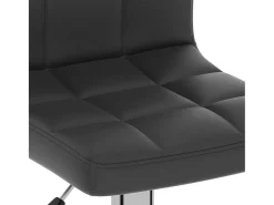 Taburete de cocina de cuero sintético negro