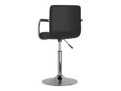 Taburete de cocina de cuero sintético negro