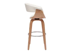 Taburete de cocina de diseño giratorio blanco y madera clara 67 cm OKTAV