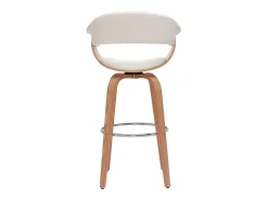 Taburete de cocina de diseño giratorio blanco y madera clara 67 cm OKTAV