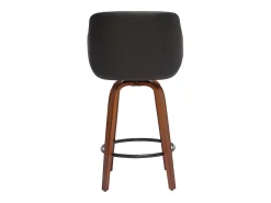 Taburete de cocina de madera oscura y negro 65 cm LUCIEN