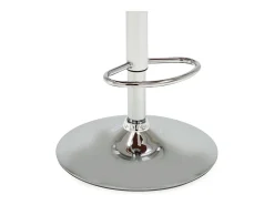 Taburete de cocina de madera curvada y cuero sintético crema