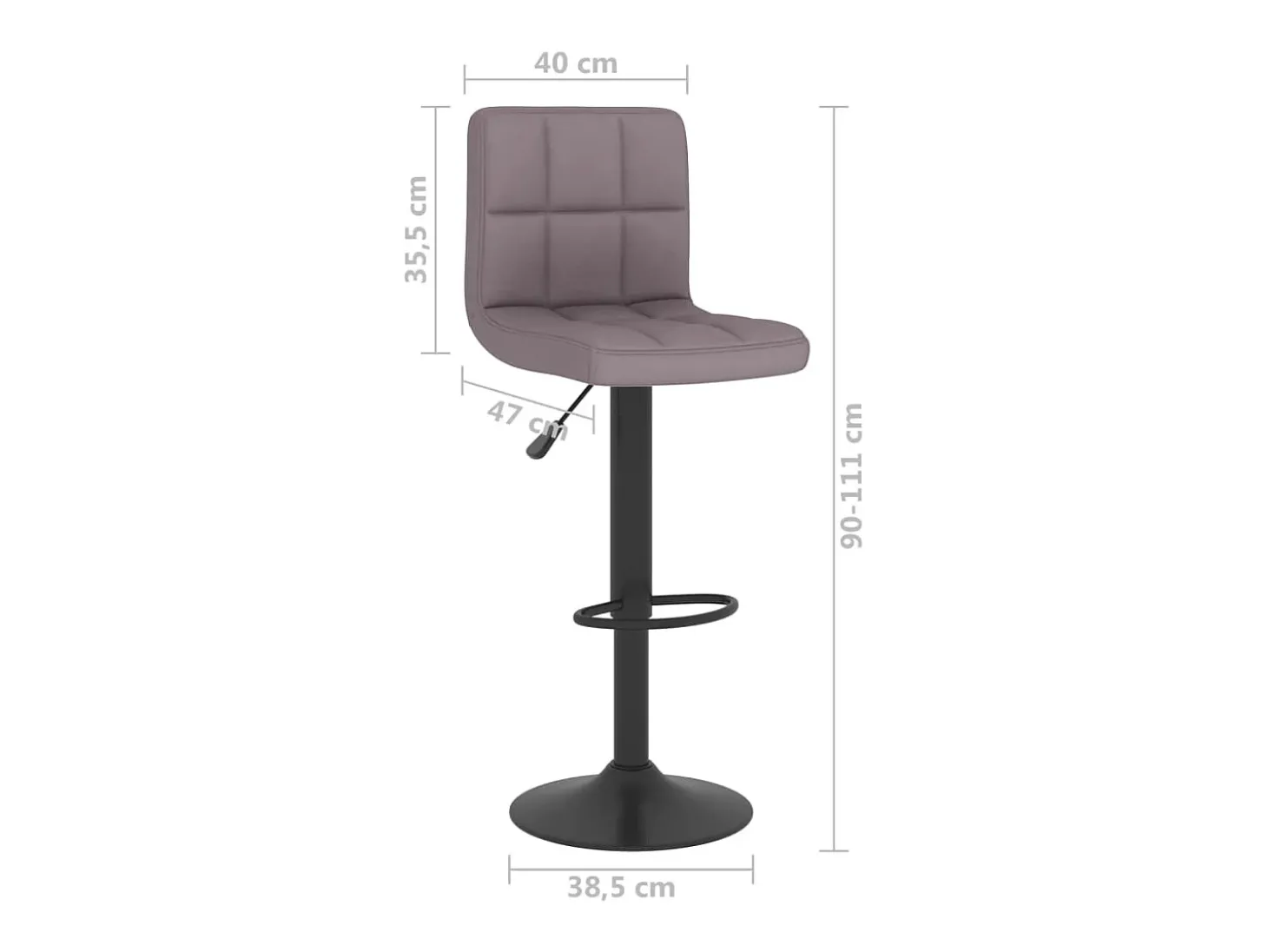 Taburete de cocina de tela gris taupé