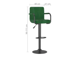 Taburete de cocina de terciopelo verde oscuro