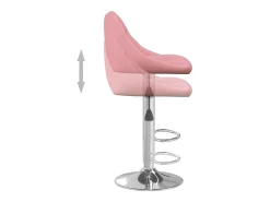 Taburete de cocina de terciopelo rosa