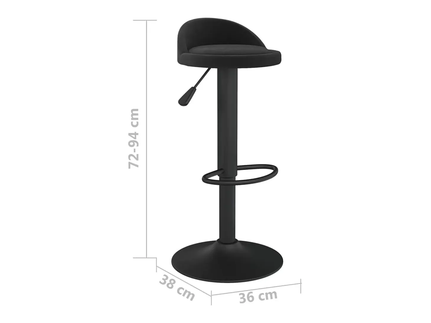 Taburete de cocina de terciopelo negro