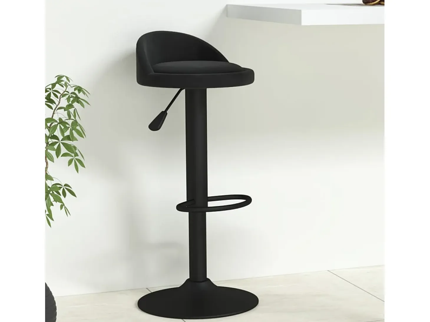 Taburete de cocina de terciopelo negro