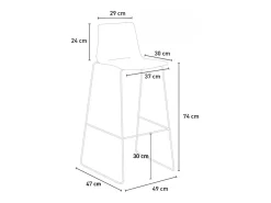 Taburete de Cocina Grand Soleil Design 74 cm Imola Slitta Cromado - Bordeaux