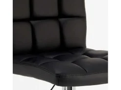 Taburete de cocina y bar alto giratorio ajustable con respaldo Atlanta - Negro