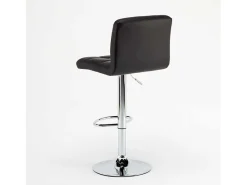 Taburete de cocina y bar alto giratorio ajustable con respaldo Atlanta - Negro