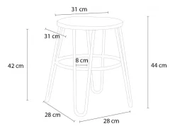 Taburete de madera de metal de diseño industrial para bares, restaurantes, cocinas Carbon One - Marrón