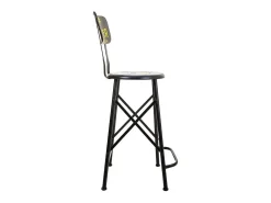 Taburete De Metal Alto Negro