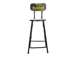 Taburete De Metal Alto Negro