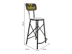 Taburete De Metal Alto Negro