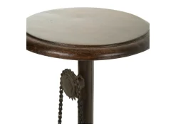 Taburete de metal y madera negro