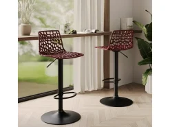 Taburete diseño cocina bar base negro mate regulable Grand Soleil Spider Matt - Bordeaux