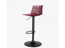 Taburete diseño cocina bar base negro mate regulable Grand Soleil Spider Matt - Bordeaux