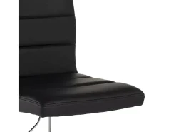 Taburete giratorio moderno de cuero sintético para barra de cocina Pomona - Negro