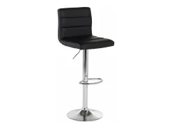 Taburete giratorio moderno de cuero sintético para barra de cocina Pomona - Negro