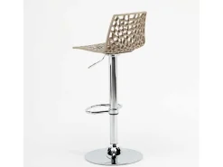 Taburete Grand Soleil SPIDER para cafetería bar cocina alto fijo giratorio reposapiés regulable - Beige Juta