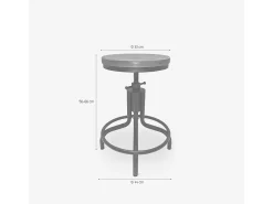 Taburete para barra de cocina de estilo industrial y ajustable con tornillo de rosca Skape