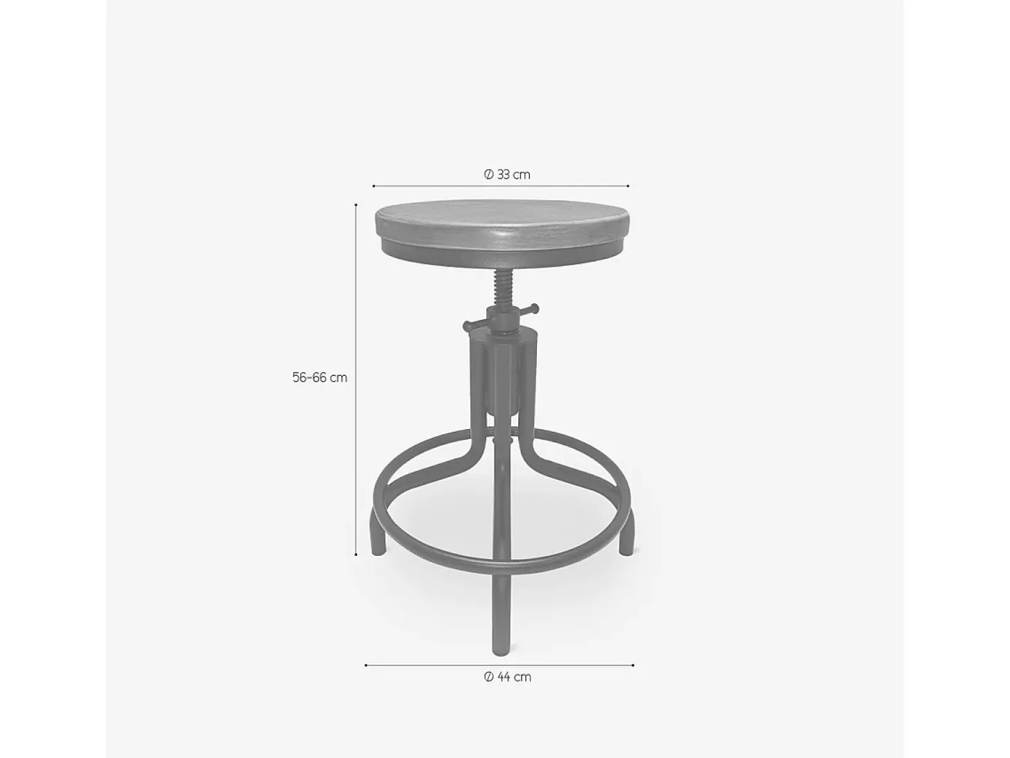 Taburete para barra de cocina de estilo industrial y ajustable con tornillo de rosca Skape