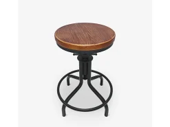 Taburete para barra de cocina de estilo industrial y ajustable con tornillo de rosca Skape