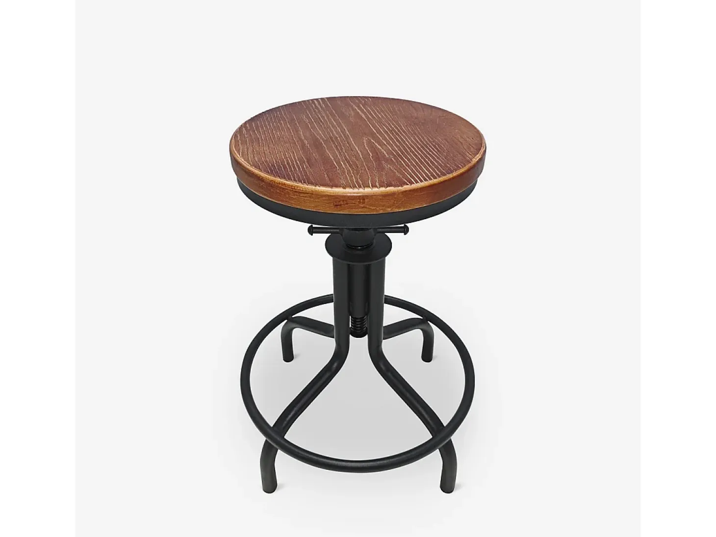 Taburete para barra de cocina de estilo industrial y ajustable con tornillo de rosca Skape