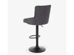 Taburete regulable de barra cocina de tela moderno Scranton - Gris Oscuro