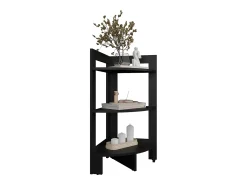Taburete Riga en melamina con 3 estantes , negro , 80.6 cm X 38.8 cm X 38.8 cm