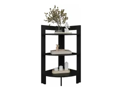 Taburete Riga en melamina con 3 estantes , negro , 80.6 cm X 38.8 cm X 38.8 cm