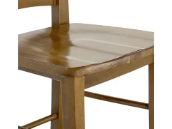 Taburete snack de 80 cm de altura en madera de nogal claro con mango y asiento de madera maciza