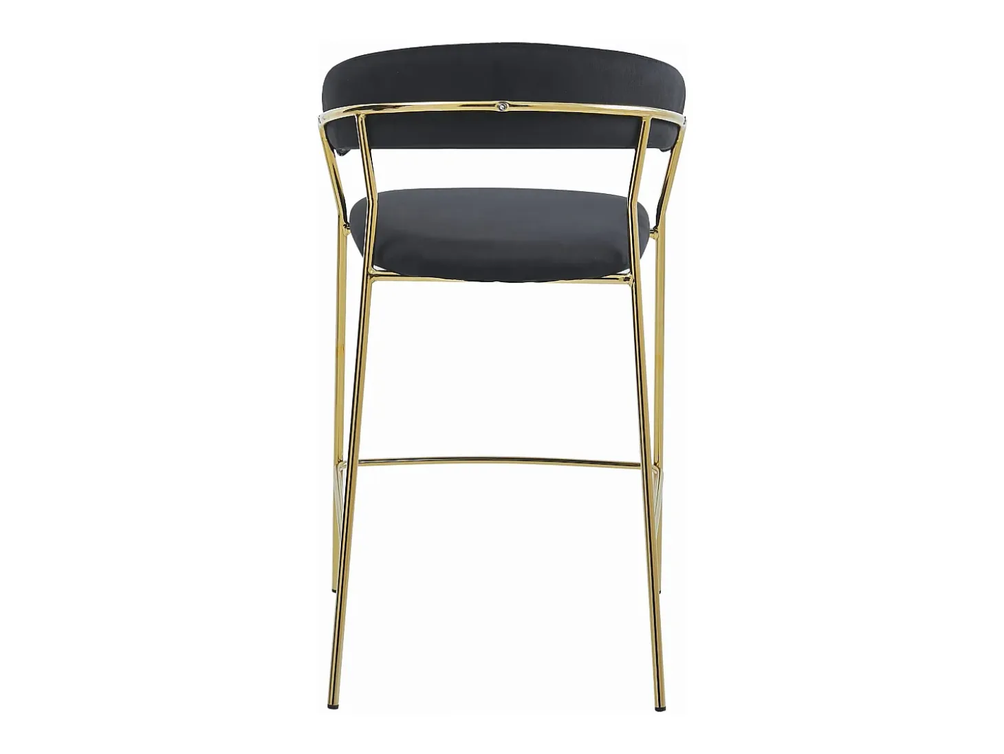 Taburete Valora BADIA de terciopelo negro con patas doradas para cocina (x2)